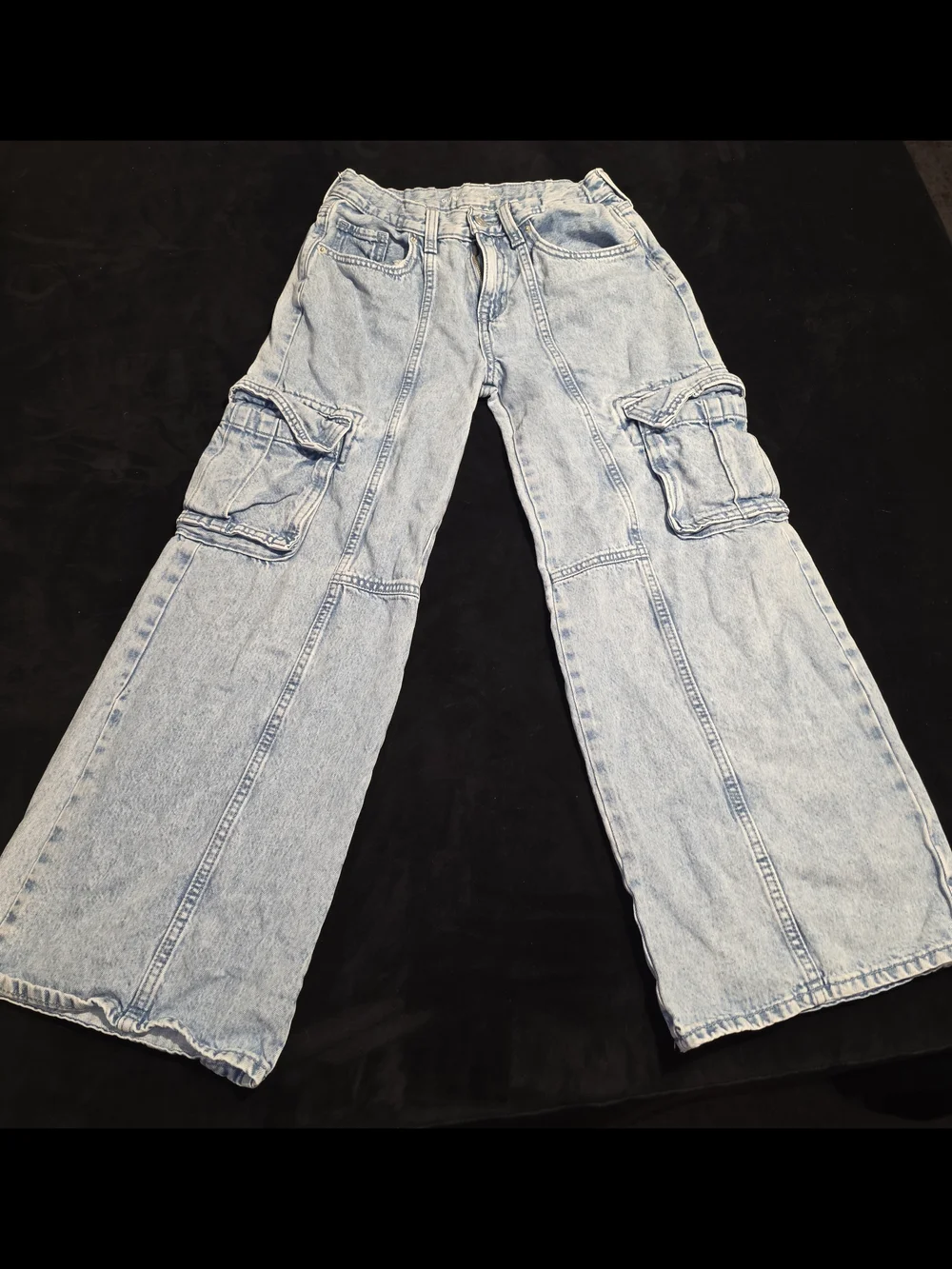 Old Navy Light Blue Cargo Wide-Leg Jeans for Kids